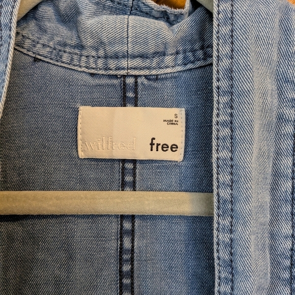 Wilfred Free Women's Blue Denim Kimono Size Small Oversized - Picture 2 of 7